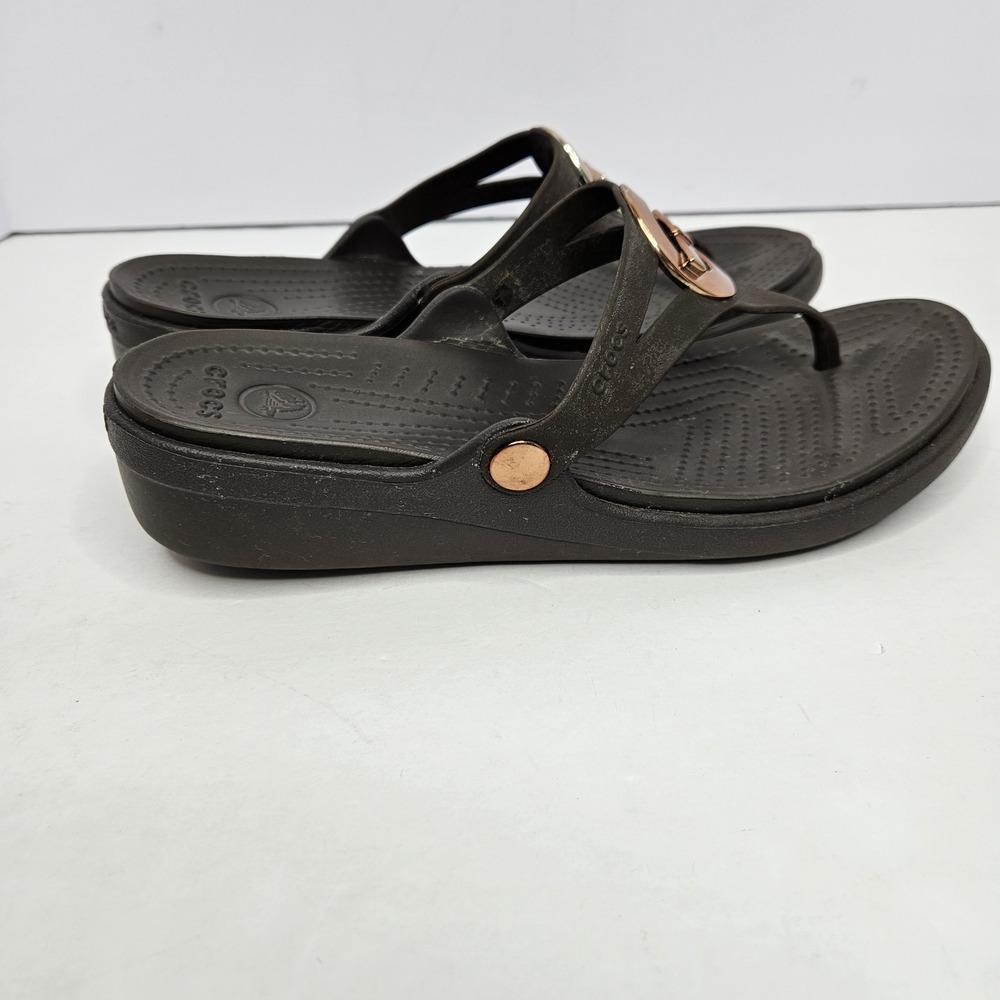Crocs Flip Flops Brown W10